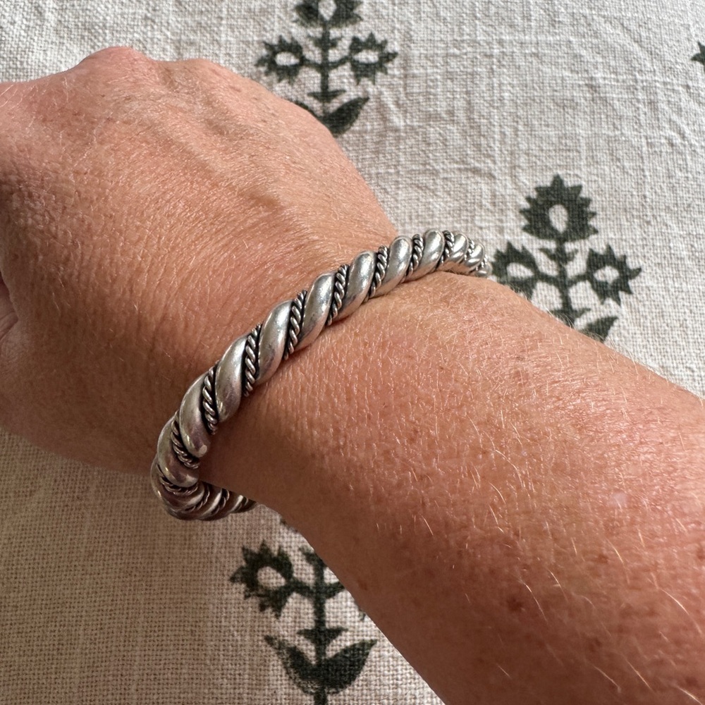 Navajo Double Twist Silver Cuff Handmade Southwest Bracelet